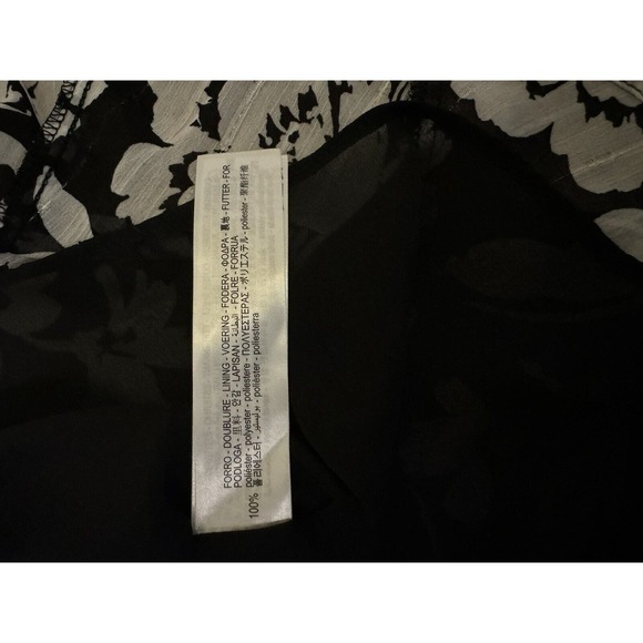 NWT Zara Floral Print Mini Dress with Ruffles in Black/White Monochrome Women S - Picture 10 of 11